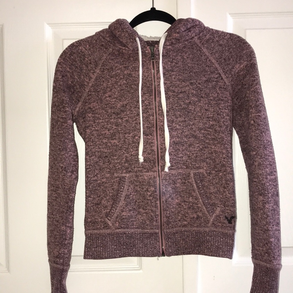 AEO American Eagle Outfitters Furry Hooded Sweater